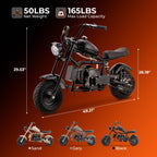 Gas Mini Chopper Bike, DB003 Model 40CC4-Stroke Dirt Bike with Big Headlight, Rear Shock Absorber, Metal Frame, Disc Brakes, Max Load 165Lbs, Up to 20Mph, Product name: gas mini dirt bike, chopper bike