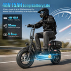 749W Peak Power, 48V 15AH Electric Scooter for Adults, 19.9MPH with Seat and Basket, 35 Miles Range, 14-inch Tires - the Ideal Companion for Your Commuting and Shopping Needs!