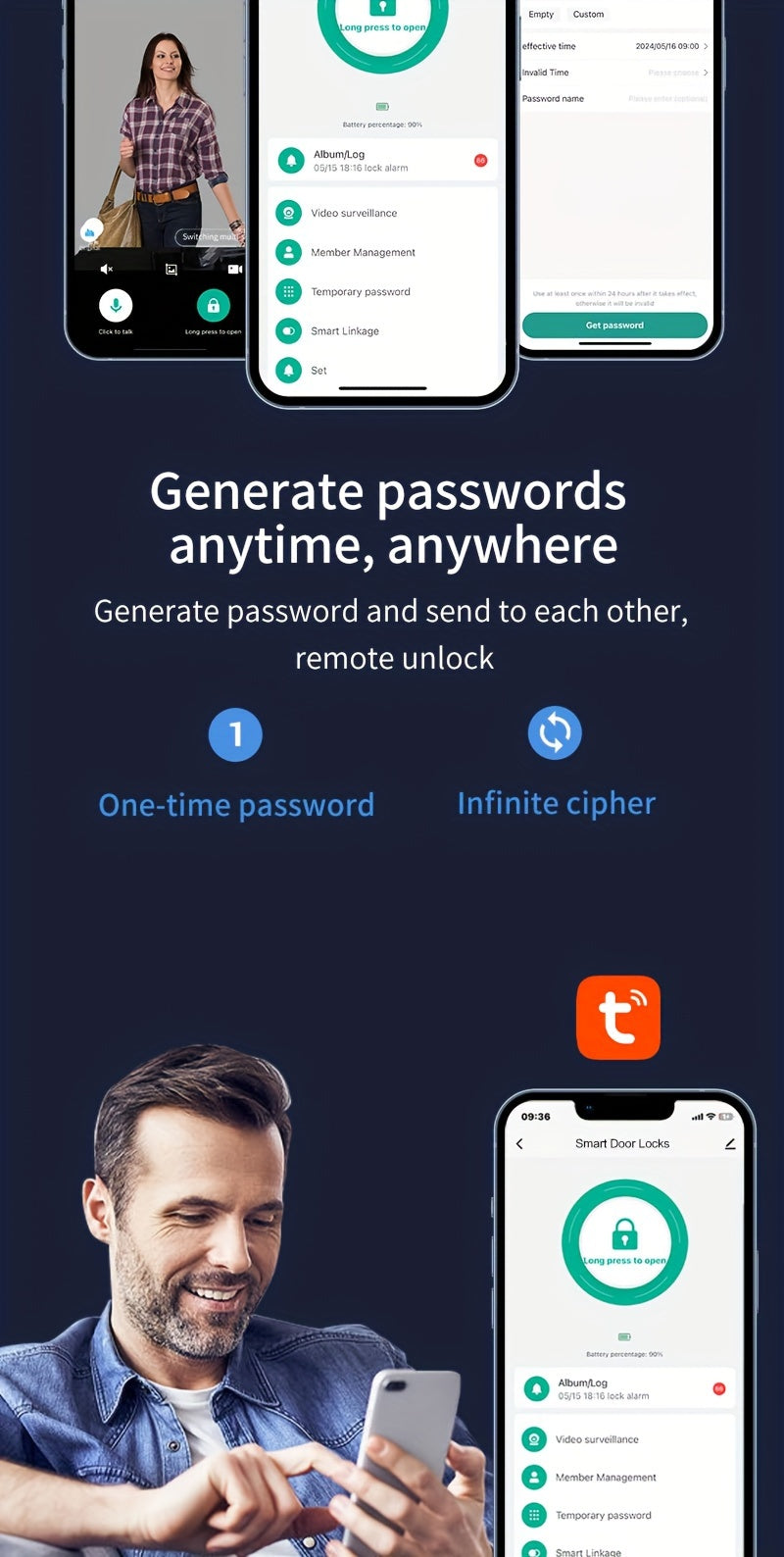 Puxin DF65 Smart Lock with 3D Face Recognition And Automatic Fingerprint Access for Home Use
