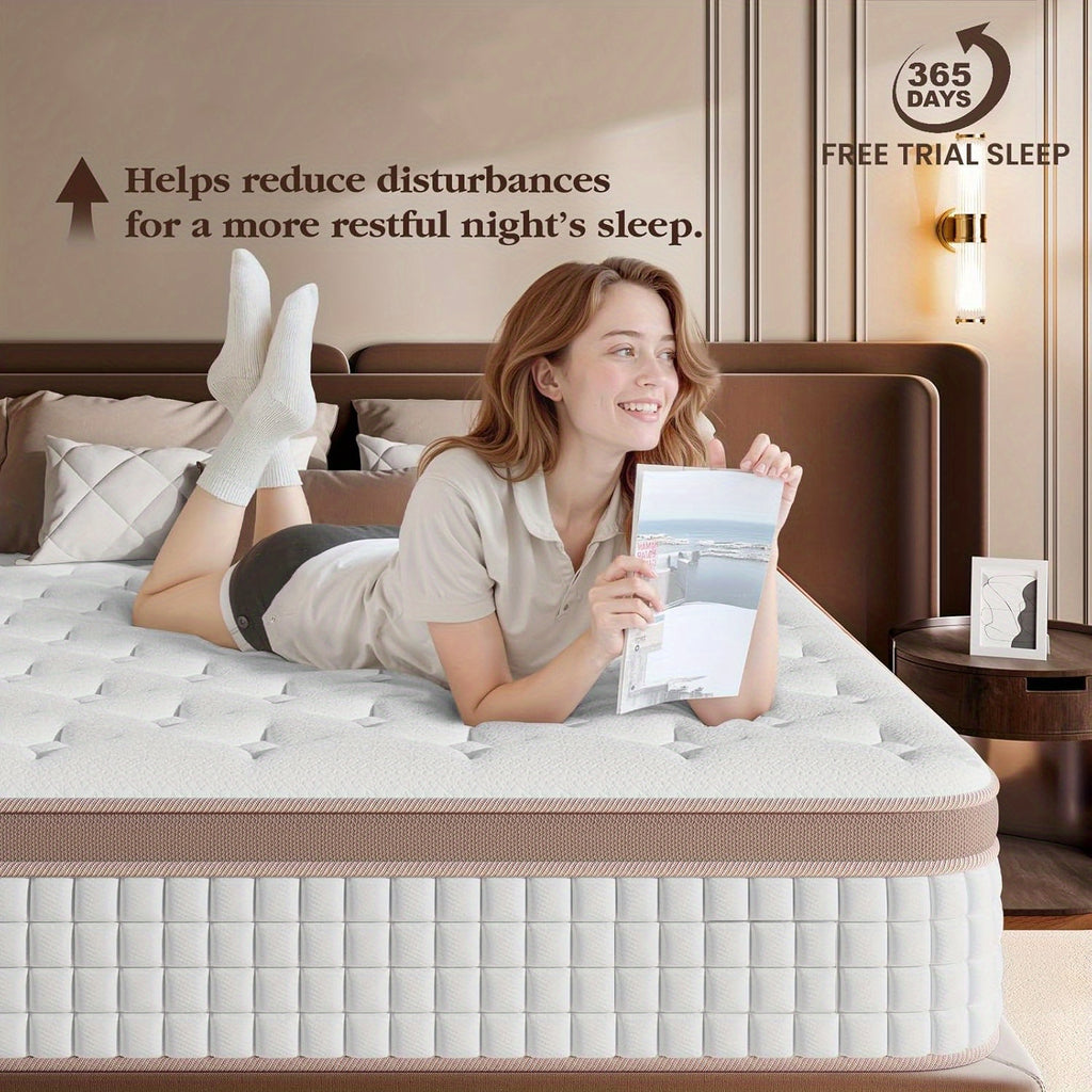 Luxury Mattress 12/14 Inch Full Size Queen Size King Size Gel Memory Foam Pocket Spring Mixed Mattress Box Medium Hardness
