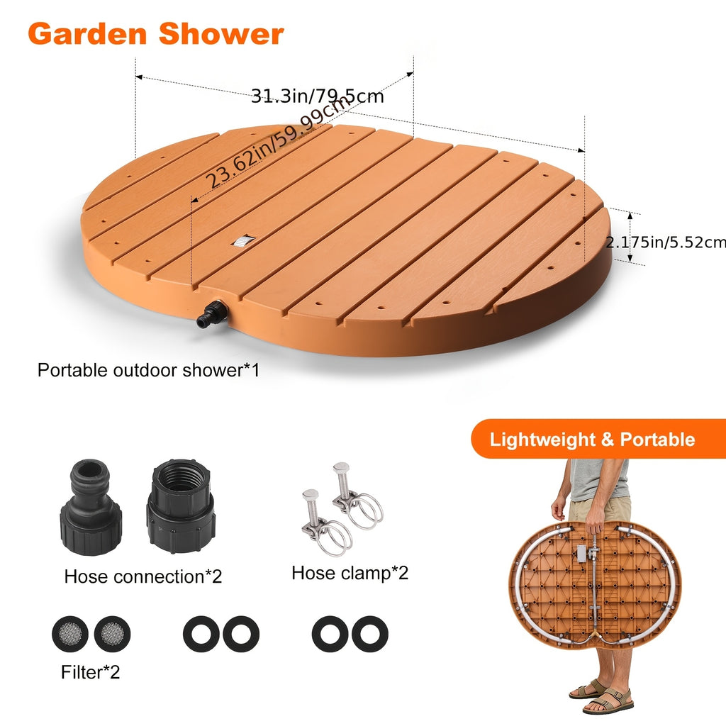 Outdoor Shower with Adjustable Height & Foot-Activated Flow Control Multi-Functional Garden Pool Shower, Non-Slip Portable Design for Adults, Pets Ideal for Camping, Backyard & Summer Water Play