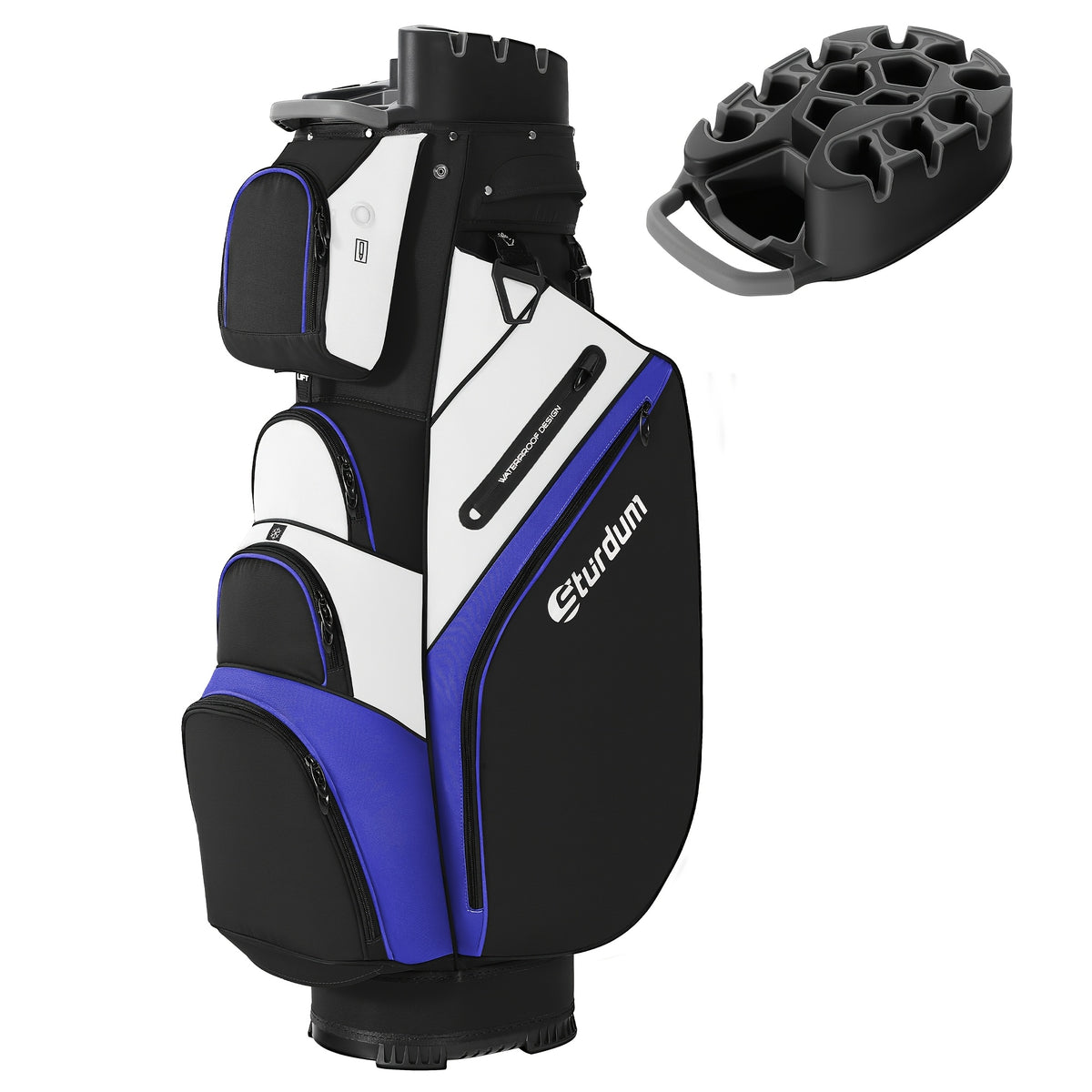 Golf Cart Bag with Quiet 14-Way Club Lock and Organized Pockets for Comfortable Carrying on the Course