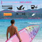 450Lbs Inflatable Stand Up Paddle Board, 11' X 33" Extra Wide SUP for Adults with Premium Additions Kit & Backpack, Seat, Non-Slip Stable Deck, Blow Up Kayak for Yoga, Fishing & Surf