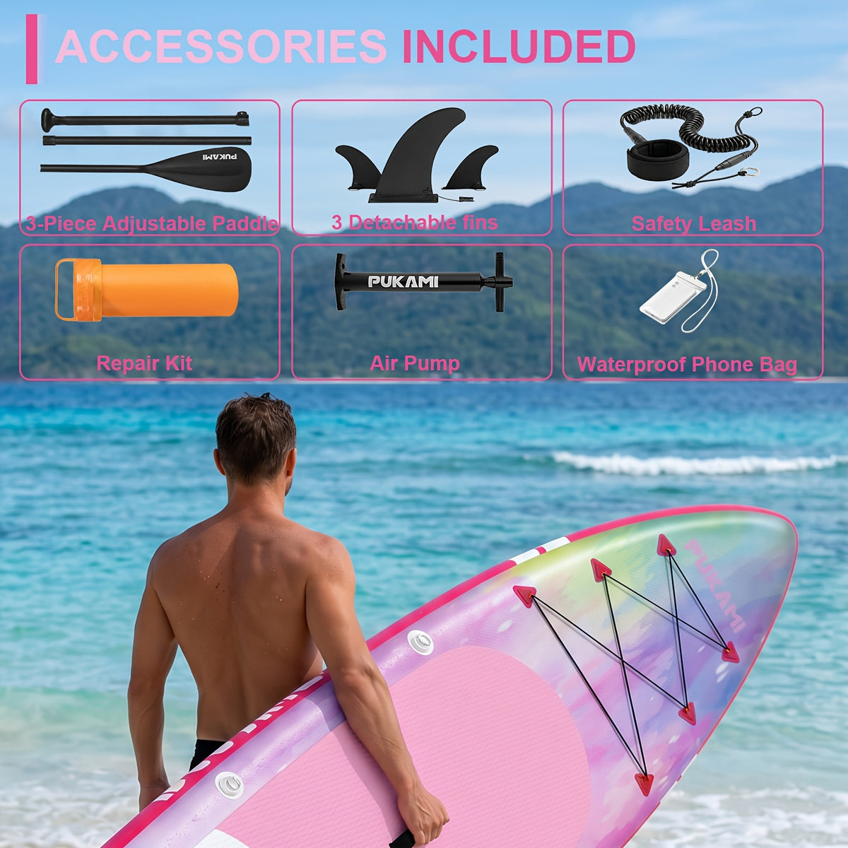 450Lbs Inflatable Stand Up Paddle Board, 11' X 33" Extra Wide SUP for Adults with Premium Additions Kit & Backpack, Seat, Non-Slip Stable Deck, Blow Up Kayak for Yoga, Fishing & Surf