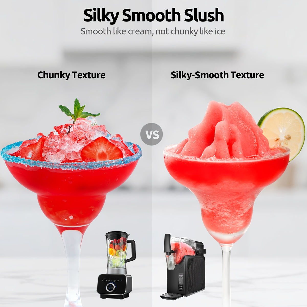88oz Heavy-Duty Commercial/ Slushie Machine with 12-Hour Continuous Cooling & Self-Cleaning - 5-in-1 Margarita/Milkshake/Wine/Cocktail Maker, ABS Frozen Drink Dispenser for Parties, Weddings, Bars (No Compatible with)