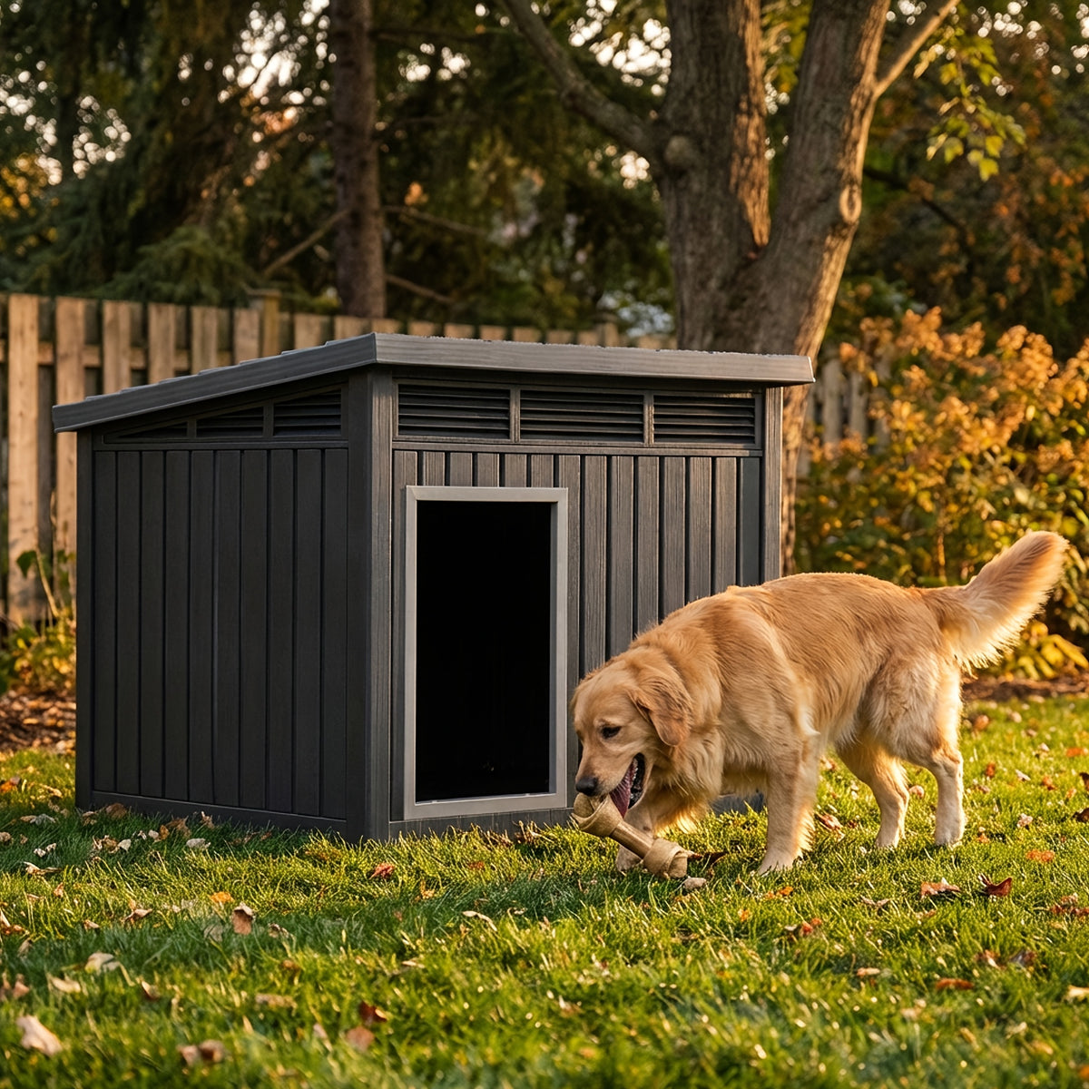 [Christmas, Thanksgiving] Spacious Slanted Roof Dog House, Waterproof, UV-Proof & Ventilated, Perfect For Large Dogs & Multi-Animal Use, Suitable For Indoor And Outdoor, Creating A Spacious And Comfortable Home For Pets. Decoration Of Christmas, Thanksgiv