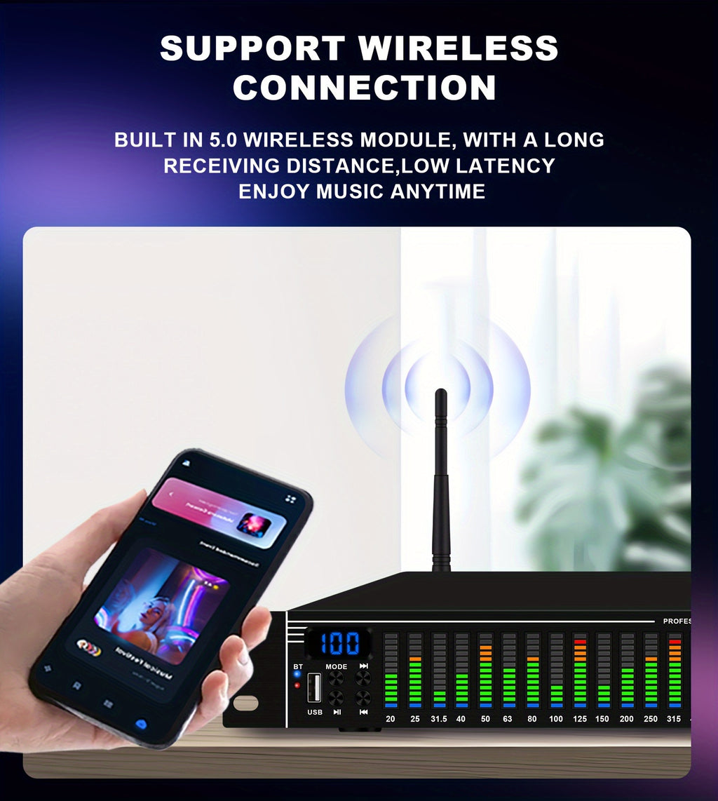 1U-EQ31 Digital Equalizer | Equipped with Real-time Spectrum Analysis, Suitable for Home Audio Systems, Studio Grade Equalizers, And Can Be Used In Conjunction with Audio Amplifiers, Amplifiers, Mixing Consoles, Mixers, Microphones, And Other Equipme