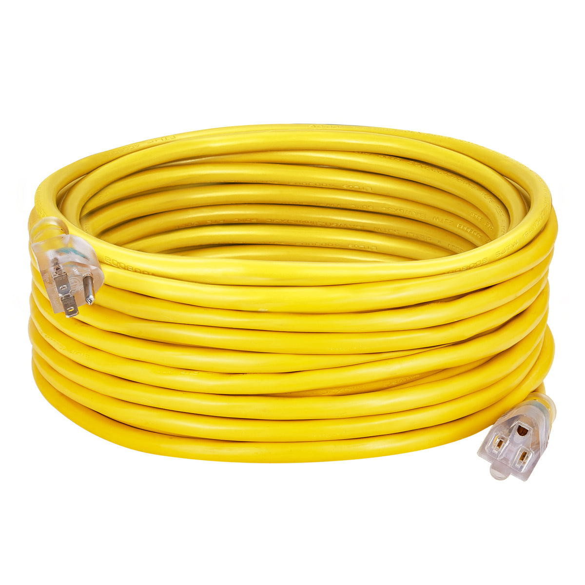 VEVOR 100FT Heavy Duty Extension Cord 16/12AWG 10/15A 1250W/1875W 3 Prongs with Lighted End