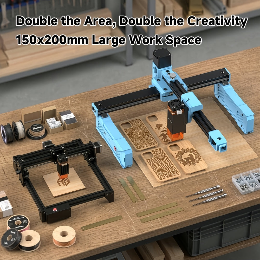 Artilume S1 Foldable Laser Engraver And Cutter, And 15.75 X 11.81 inch Universal Aluminum Alloy Honeycomb Laser Engraving Machine Table, Suitable for Beginners - Foldable Design