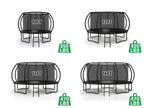 Polar Aurora Outdoor Trampoline, 10FT 12FT 14FT 16FT Recreational Trampoline for Adults, Trampoline with Safety Enclosure Net, Wide Ladder And Anti-Rust Coated Frame