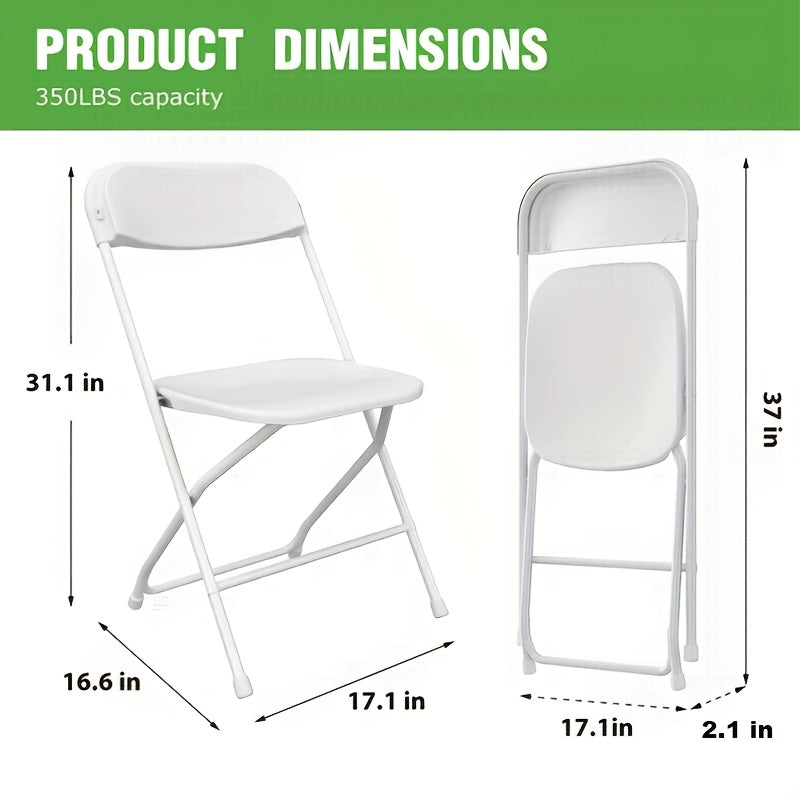 [Weddings And Gardens] 90/60/30/20/10 Pack Office White Plastic Folding Chairs Lightweight Folding Chairs, Indoor/Outdoor Folding Chairs, Portable Event Chairs Office Chairs, Conference Rooms, Weddings, And Gardens