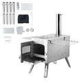 VEVOR Wood Stove, 86 inch, Stainless Steel Camping Tent Stove, Portable Wood Burning Stove with Chimney Pipes & Gloves, 3000in³Firebox Hot Tent Stove for Outdoor Cooking and Heating with 8 Pipes