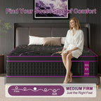 12/14 Inch Memory Foam Mattress Hybrid Pocket Spring Twin Full Queen King Bed Mattress in A Box, Euro Top Medium Firm for Back & Lumbar Support, Individual Pocket Spring Bed for Motion Isolation & Fiberglass Free