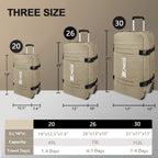 3-Piece Softside Luggage Set 20/26/30in Waterproof Travel Suitcase with 2 Wheels & Telescopic Handle, Durable Trolley Bag for Vacation & Adventure