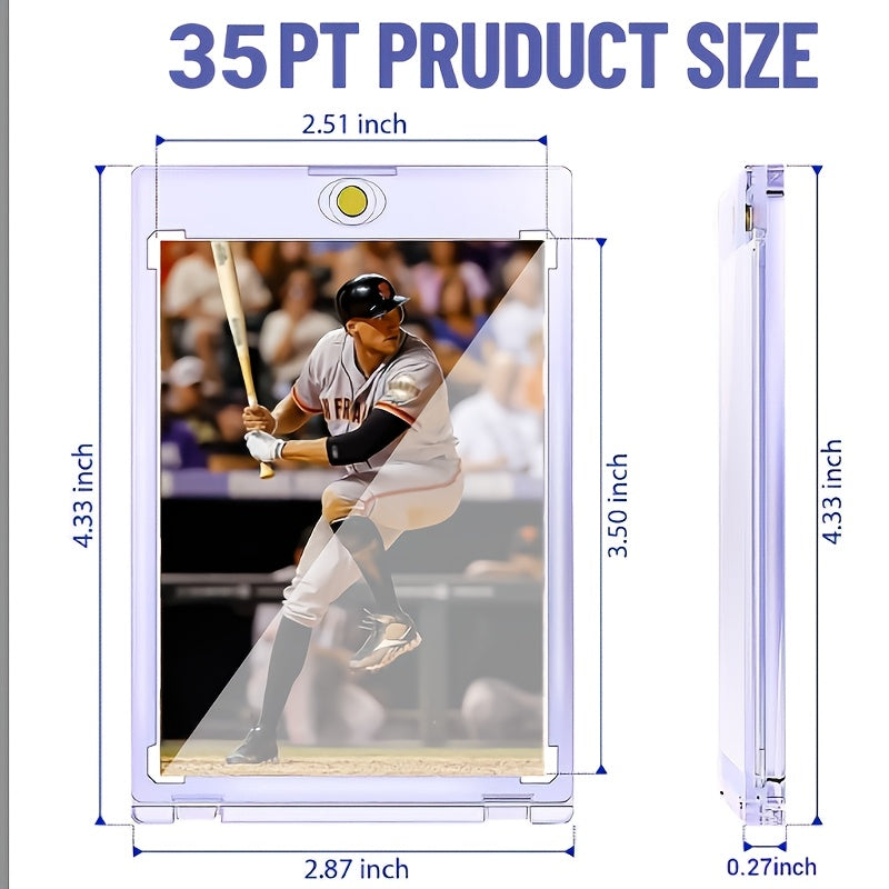 LOVFEN 400Ct Thick Version Magnetic Card Holder 35Pt Magnetic Card Holders for Trading Cards Card Display Case Holders Protectors Sleeves Hard Plastic Cover for Sports Game Cards, Easter Gift