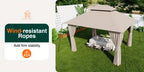 10'X12' Outdoor Double Ventilated Gazebo & Pergola On, Heavy Metal Frame Double Roof, Party Tent with Mosquito Net And Privacy Screen, Suitable for Backyard, Lawn, Garden, Deck (Grey/Beige/Blue 10'X12'/10'X10/8'X8')