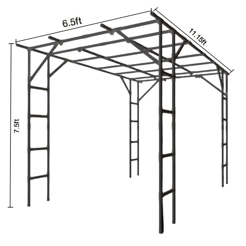 Sturdy Black Metal Arched Grape Trellis | Climbing Pergola, Fence Specifically For Vine Plants, Suitable For Balconies, Backyards, Villa Gardens, Durable And Easy To Install
