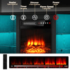 Modern TV Stand with Electric Fireplace - Black Media Console, Adjustable Glass Shelves & Storage Cabinets, Open Shelving, Sturdy Floor-Standing Entertainment Center for Living Room, Compatible with TVs, Gaming consoles, Streaming devices - Easy Assembly