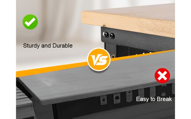MUWOOD 48" 60" 96" Adjustable Workbench with Power Outlet, Heavy Duty Garage Table, 2000/5000 LBS Load, Pegboard & Thick Rubber Wood Top, Height Adjustable 28"-40" for Workshop, Home, Office