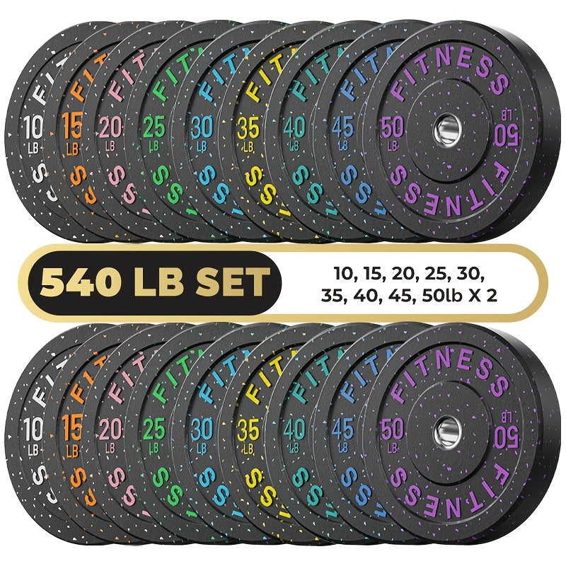 High Bounce Bumper Plates, 2-Inch Weight Plates for Weight Lifting And Strength Training, Colored Rubber Weight Plates for Home Gym