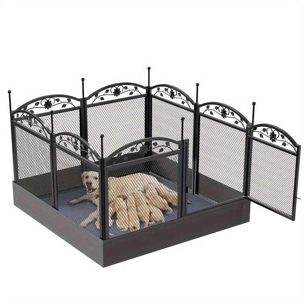 Large Dog Pet Playpen Cage Heavy Duty Metal Enclosure Fence with Waterproof Pad