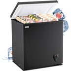[Small Deep Freezer] WANAI Small Deep Freezer, 2.5/3.5/5.0 Cubic Feet Chest Freezer With Adjustable Temperature, Top Open Door, Removable Storage Basket For Home, Kitchen, Office, Home And Apartment, Black