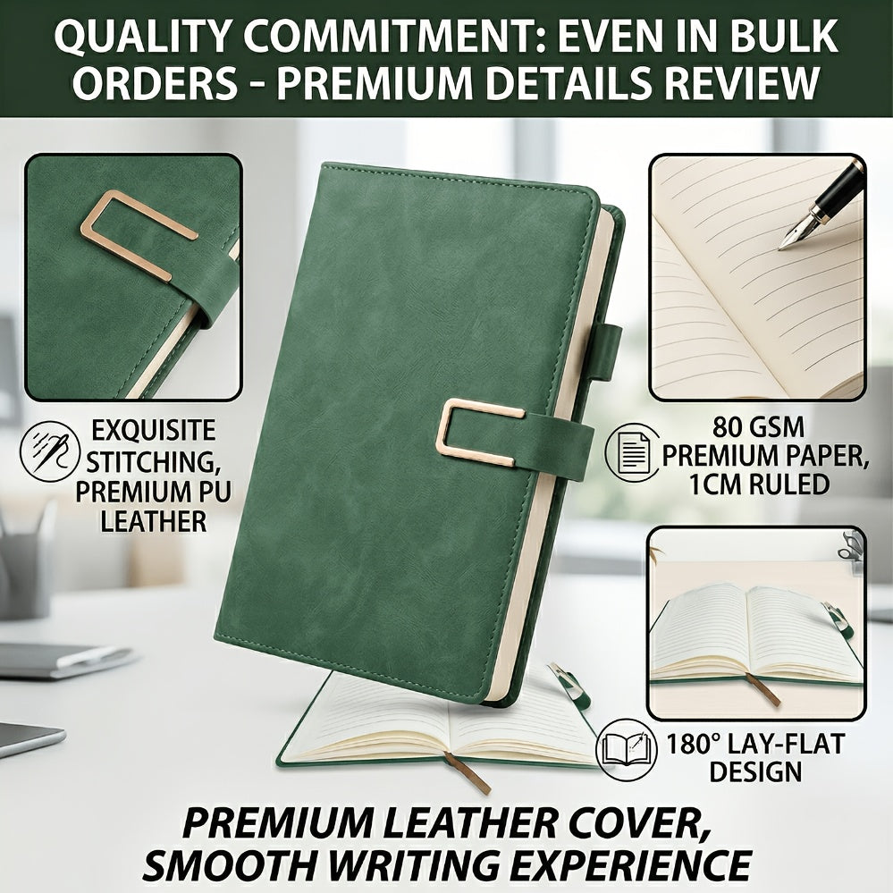 48 PACK Hardcover Leather Notebook, 200 Pages Lined Notebook 80 GSM Thick Durable Paper, Bulk for School Office Business Use, Back to School Supplie, Corporate Procurement Supplie