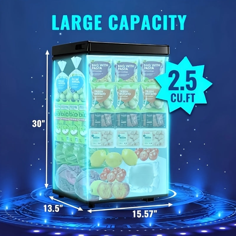 [Small Deep Freezer] WANAI Small Deep Freezer, 2.5/3.5/5.0 Cubic Feet Chest Freezer with Adjustable Temperature, Top Open Door, Removable Storage Basket for Home, Kitchen, Office, for Home And Apartment, Black