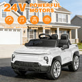 24V Remote Control Electric Car, One-Key Soft Start Anti-Jerk Design, LED Lights Music Entertainment, Seat Belt Protection, Easy Assembly, Perfect Birthday Holiday Gift