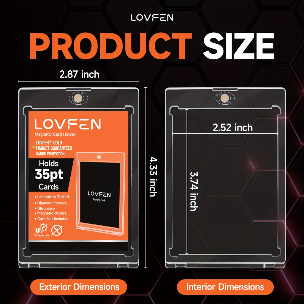 LOVFEN 400Ct Thick Version Magnetic Card Holder 35Pt Magnetic Card Holders for Trading Cards Card Display Case Holders Protectors Sleeves Hard Plastic Cover for Sports Game Cards, Easter Gift
