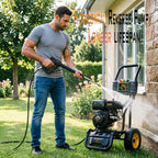 BLUBERY 3500 PSI Cold Water Gas Pressure Washer, 2.6 GPM Pressure Washer, 30Ft Pressure Hose, Black, Without Battery