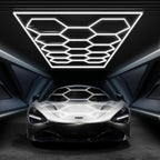 High-brightness LED Garage Light. Hexagonal Honeycomb Garage Light, Barber Shop Ceiling Light, Modern Design, Single Tube 850 Lumens, Framed LED Light Total 58650 Lumens