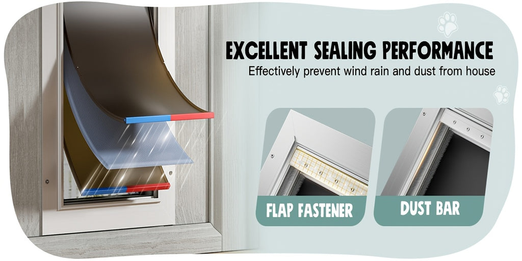 Extra Large Dog Door For Door All Aluminum Alloy 3 Flaps White, Heavy Duty XL Dog Door For Dogs, Large Pet Door, With Insulation Flap And Lockable Closing Panel, Durable Rust Resistant, For Pet Up To 220lbs