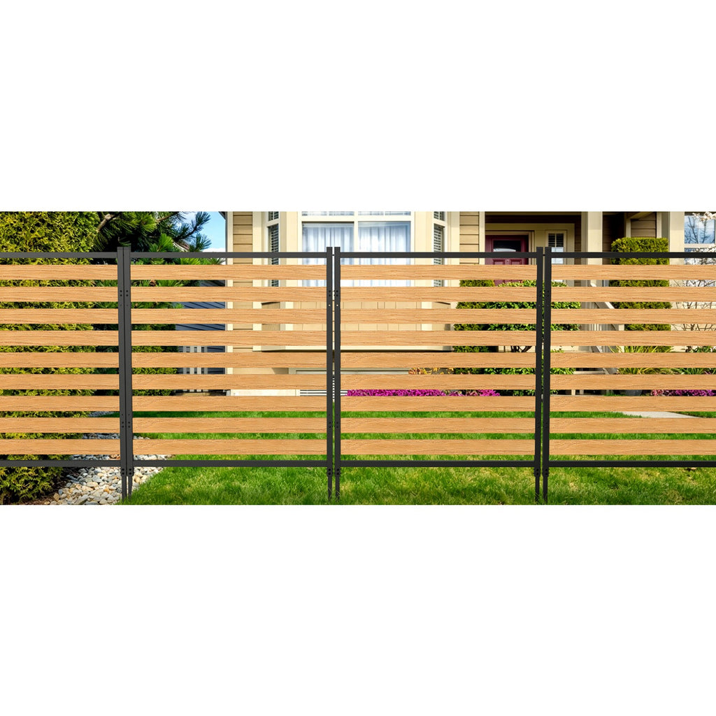 Metal Air Conditioner Fence 2 Panels - 40.27' W x 54.6' H Outdoor Privacy Screen, No Dig Wooden Privacy Screen for AC Unit, Trash Can, Pool Equipment, Yard Garden