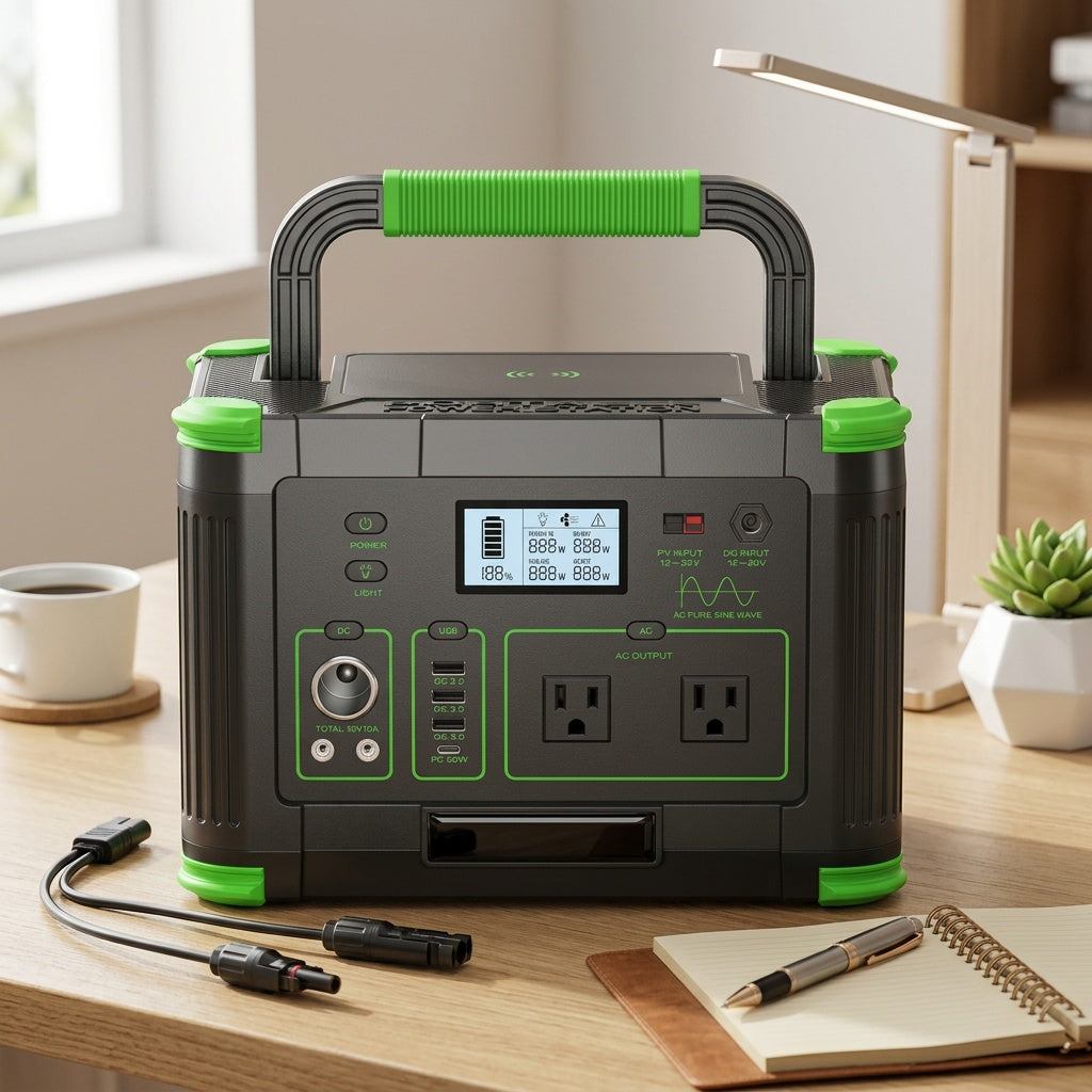999Wh Solar Generator 1000W (Peak 2000W), Portable Power Station with Pure Sine Wave AC, Fast Charging, Reliable Backup for Iphone 18 Pro Max, RV Camping, Emergency, Home Backup