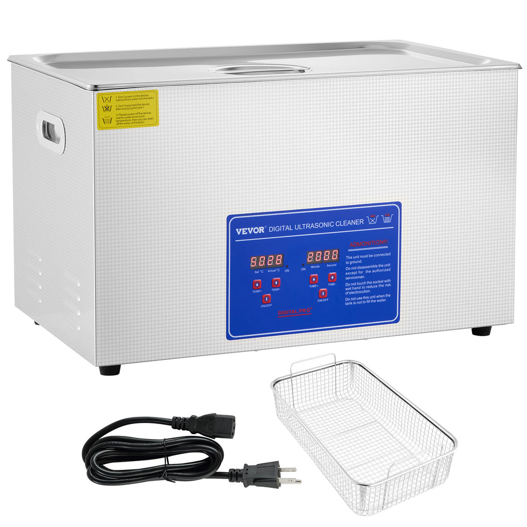 VEVOR Professional Ultrasonic Cleaner, 10L/27.2 L Ultrasonic Jewelry Cleaner with Digital Timer & Heater, Stainless Steel Industrial Sonic Cleaner 40kHz for Glasses, Watches, Rings, Small Parts