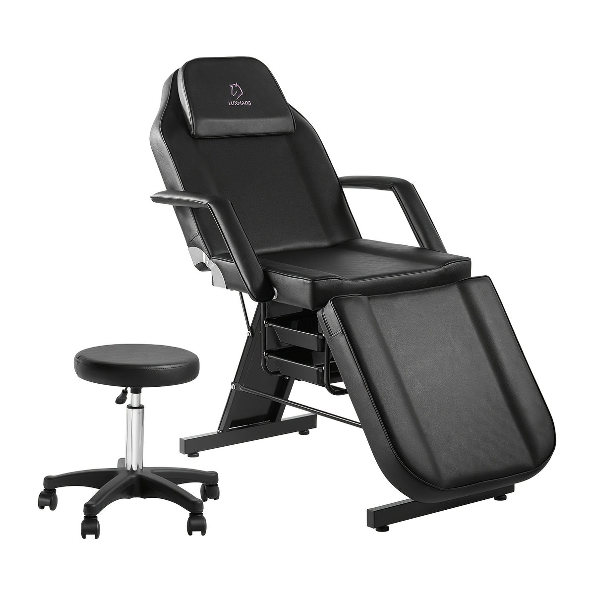 Tattoo Chair Adjustable, Facial Chair Multipurpose 73 Inch Spa Facial Bed With Massage Equipment Stool For Beauty Spa Tattoo