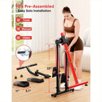 Adjustable Stair Stepper for Home with 3 Workout Modes, Folding Stair Climber with Ski Simulation & Oversized Pedals, 660LBS Capacity Step Machine with Handlebar, 90% Pre-Assembled Fitness Equipment, Without Battery