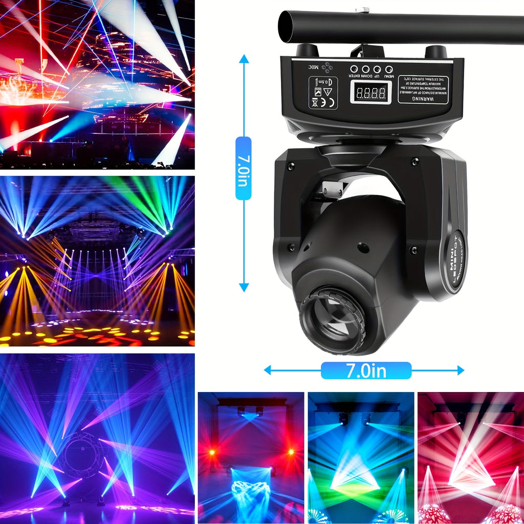 4pcs Wiht Flight Case Moving Head LED DJ Party Light RGBW 8 Pattern Shake Disco Light with Sound Activated Spotlight for Church Wedding Live Show Moving Head Lights