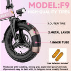 [Hisent New Upgraded Foldable Electric Bike]Rated Power: 500W, 48V 10AH-17.5AHLithium Battery, Range: 12-35 Miles (optional); Speed: 19.9 Miles Per Hour; 14-inch Tires, Available In Basic And Shock-absorbing Models; Suitable for Commuting