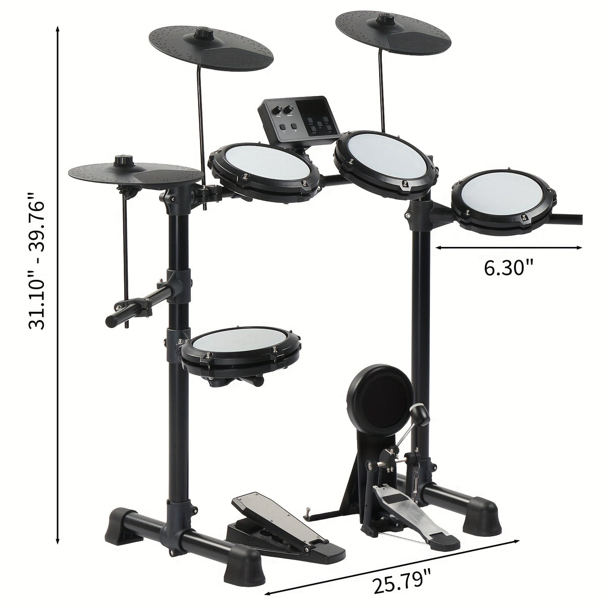 [Portable Electric Drum Kit] Glarry Electric Drum Set With Quiet Mesh Pads & Cymbals - 150-Sound Drum Module, Headphones/Drumsticks Included Suitable For Beginners, Portable Electric Drum Kit For Practice, Birthday Gift For &, No Box/