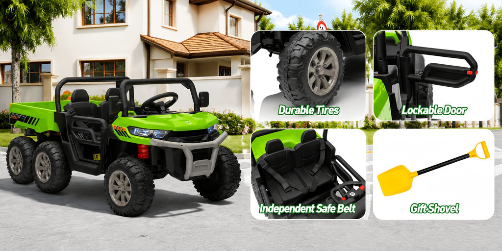24V Kids Ride-On UTV, Dual Mode Powered Car With Remote, 3 Speed Settings, Music, LED Lights & Suspension, Outdoor Toy Vehicle For Boys And Girls Ages 3+