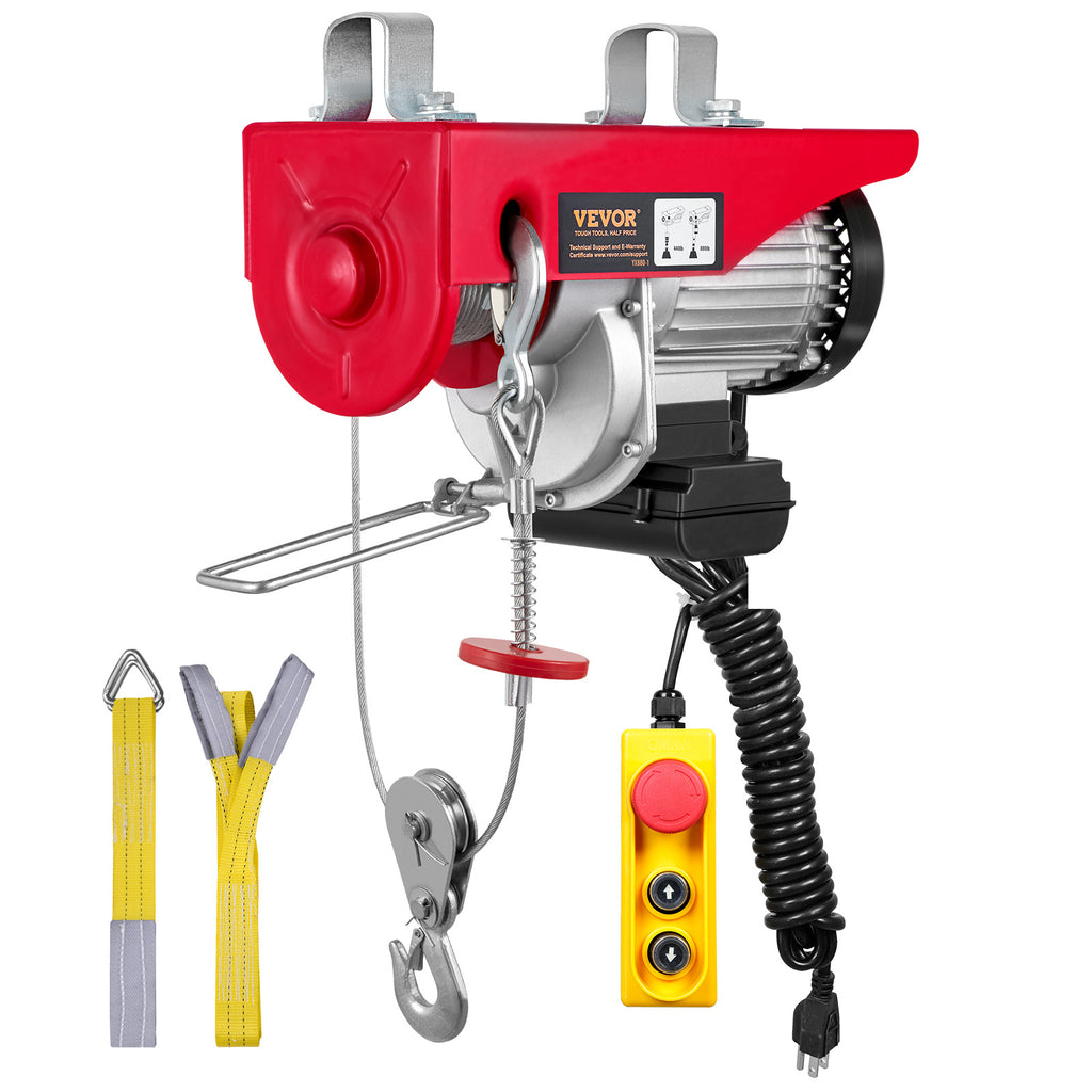 VEVOR 880lbs Electric Hoist with 14 FT Wired Remote Control, Electric Hoist 120 Volt with 20-40 FT Lifting Height for Garage Warehouse Factory