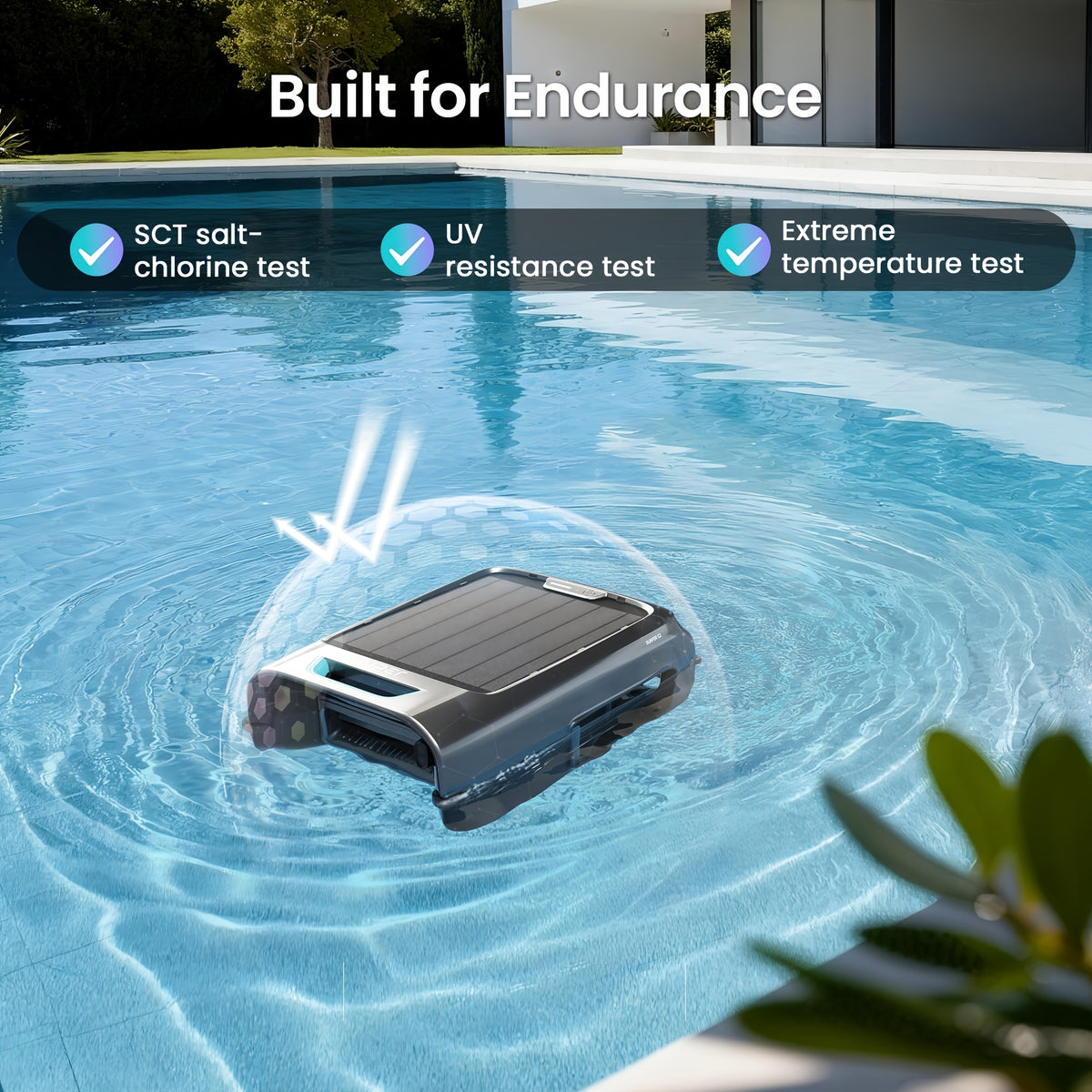 Robotic Pool Skimmer AIPER Surfer S2 for Continuous Surface Cleaning with Solar and USB Charging