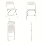 Set of 10 Classic Plastic Folding Chairs for The Garden in White And Black