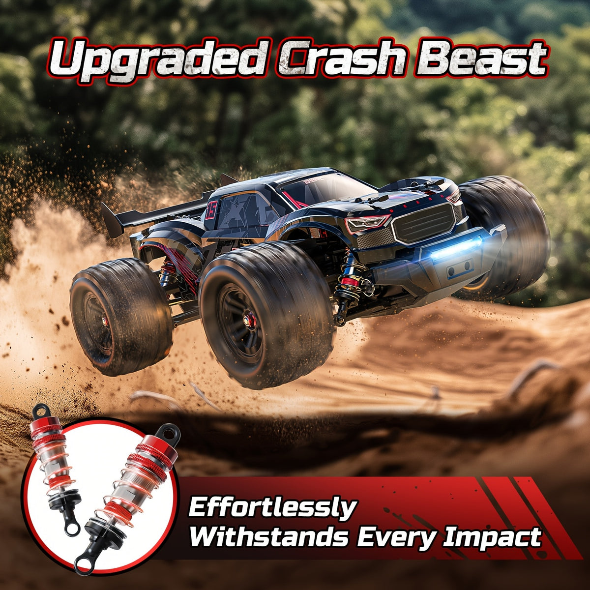 DEERC 1:14 Fast Brushless RC Car For Adults, 75KM/H High Speed 4WD Off-Road Remote Control Truck, Non-toy Product, Intended For Professional Users, Collectors, Or Dedicated Sports And Competitive Use Only, 2×3S LiPo, Off-Road Truggy With LED Light M