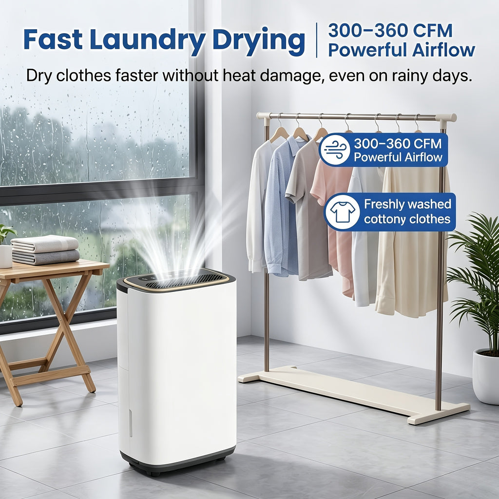 [Large Dehumidifier] Gunji 80pint/50pint/35pint/30pint, Large Dehumidifier for 3000/4500 Sq. Ft. Dehumidifier, 24H Residential Dehumidifier with Hose, Dehumidify/Dry/Air Delivery Mode, Humidity Display, Timer, Drain Hose