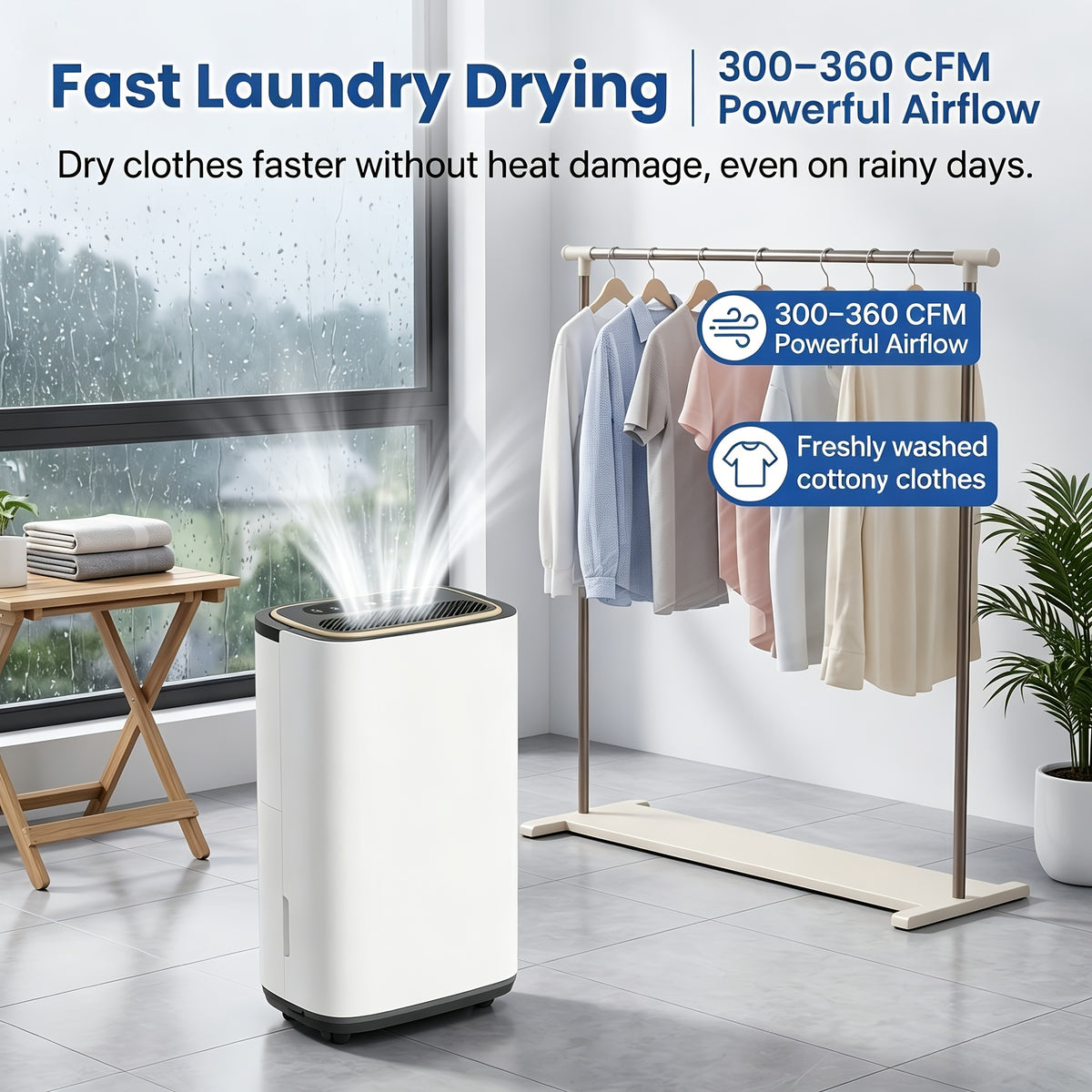 [Large Dehumidifier] Gunji 80pint/50pint/35pint/30pint, Large Dehumidifier for 3000/4500 Sq. Ft. Dehumidifier, 24H Residential Dehumidifier with Hose, Dehumidify/Dry/Air Delivery Mode, Humidity Display, Timer, Drain Hose