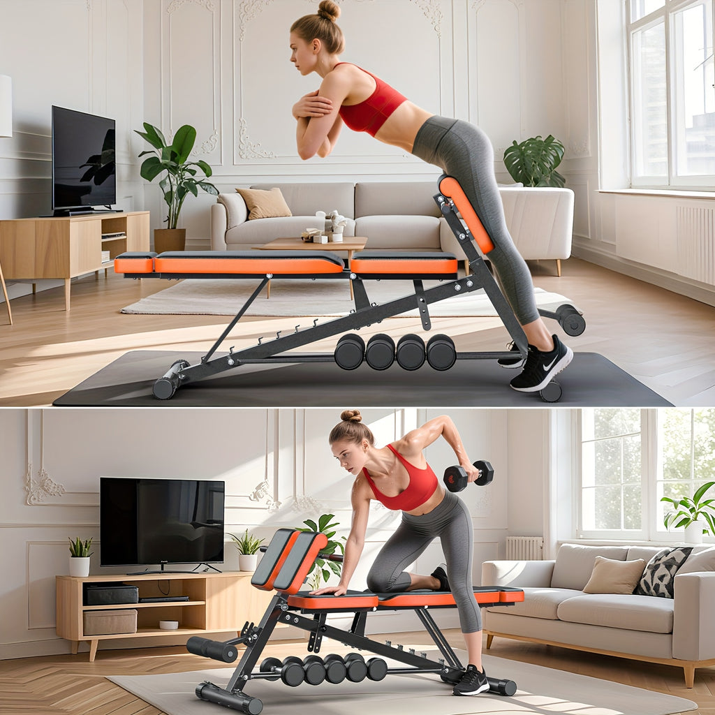 Home Gym Weight Bench, 5-In-1 Adjustable Workout Bench for Abs, Back, Glutes And Core Training, Heavy Duty 1000LBS Capacity