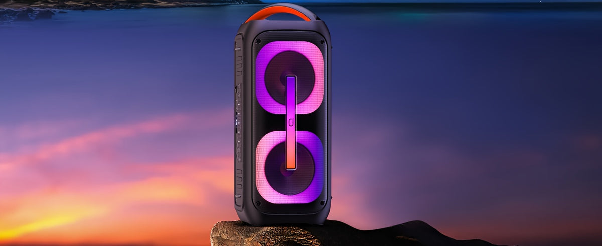 Large Karaoke Machine, Karaoke Speaker with 2 Wireless Microphones, Portable Speaker with Beat Light Show, Singing Machine Karaoke Home Speaker System with MIC Reverb, AUX Input, T11-T